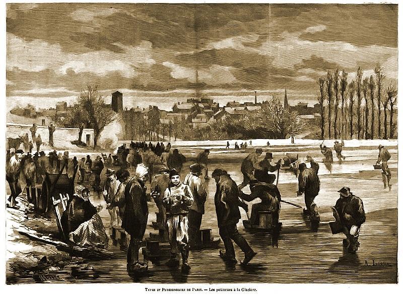 《画报》杂志1873年2月1日插图：冰窖的滑冰者，作者Auguste Lançon