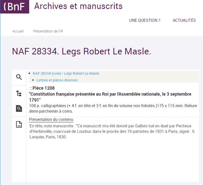 法国国家图书馆对此藏品的说明，注意到录入者将Sambuc这个名字误认成Lourbuc