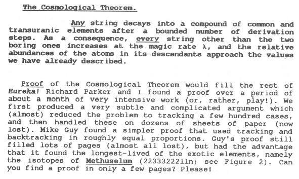 康威的宇宙学定理的“证明”